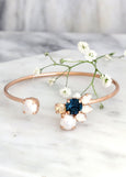 Abby Blue Navy White Pearl Crystal Crystal Bracelet