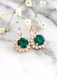 Emerald Drop Earrings, Bridal Emerald Earrings, Gift For Her