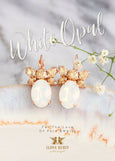 Bridal Opal Drop Earrings, Bridesmaids White Opal Crystal Earrings