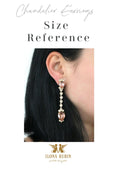 Blue Navy Teardrop Crystal Swarovski Chandelier Earrings
