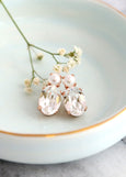 Bridal Earrings, Pearl Crystal Stud Earrings, Bridal Pearl Earrings