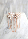 Bridal Pearl Earrings, Statement Pearl Gold Long Earrings