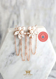 Bridal Pearl Earrings, Statement Pearl Gold Long Earrings