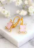 Pink Drop Earrings, Light Pink Crystal Earrings, Gift for her