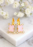 Pink Drop Earrings, Light Pink Crystal Earrings, Gift for her