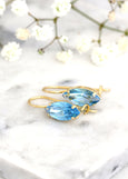 Aquamarine Light Blue Earrings, Bridal Aquamarine Earrings