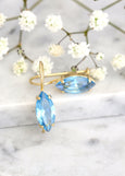 Aquamarine Light Blue Earrings, Bridal Aquamarine Earrings