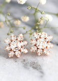 Bridal Earrings, Bridal Cluster Crystal Earrings