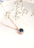 Blue Navy Necklace, Navy Blue Crystal Necklace, Gift For Her