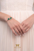 Emerald Green Bridal Bracelet, Bridal Green Bracelet