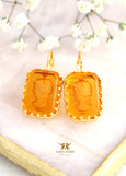 Bridal Cameo Earrings, Amber Vintage Crystal Earrings
