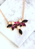 Purple Black Necklace, Bridal Purple Black Necklace