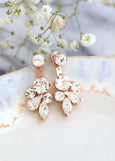 Ear Jacket Earrings, Bridal Jacket Earrings, Clear Crystal Earrings