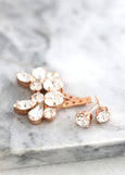 Ear Jacket Earrings, Bridal Jacket Earrings, Clear Crystal Earrings