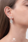 Ear Jacket Earrings, Bridal Jacket Earrings, Clear Crystal Earrings