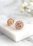 Bridal Blush Crystal Stud Earrings, Blush Stud Earrings