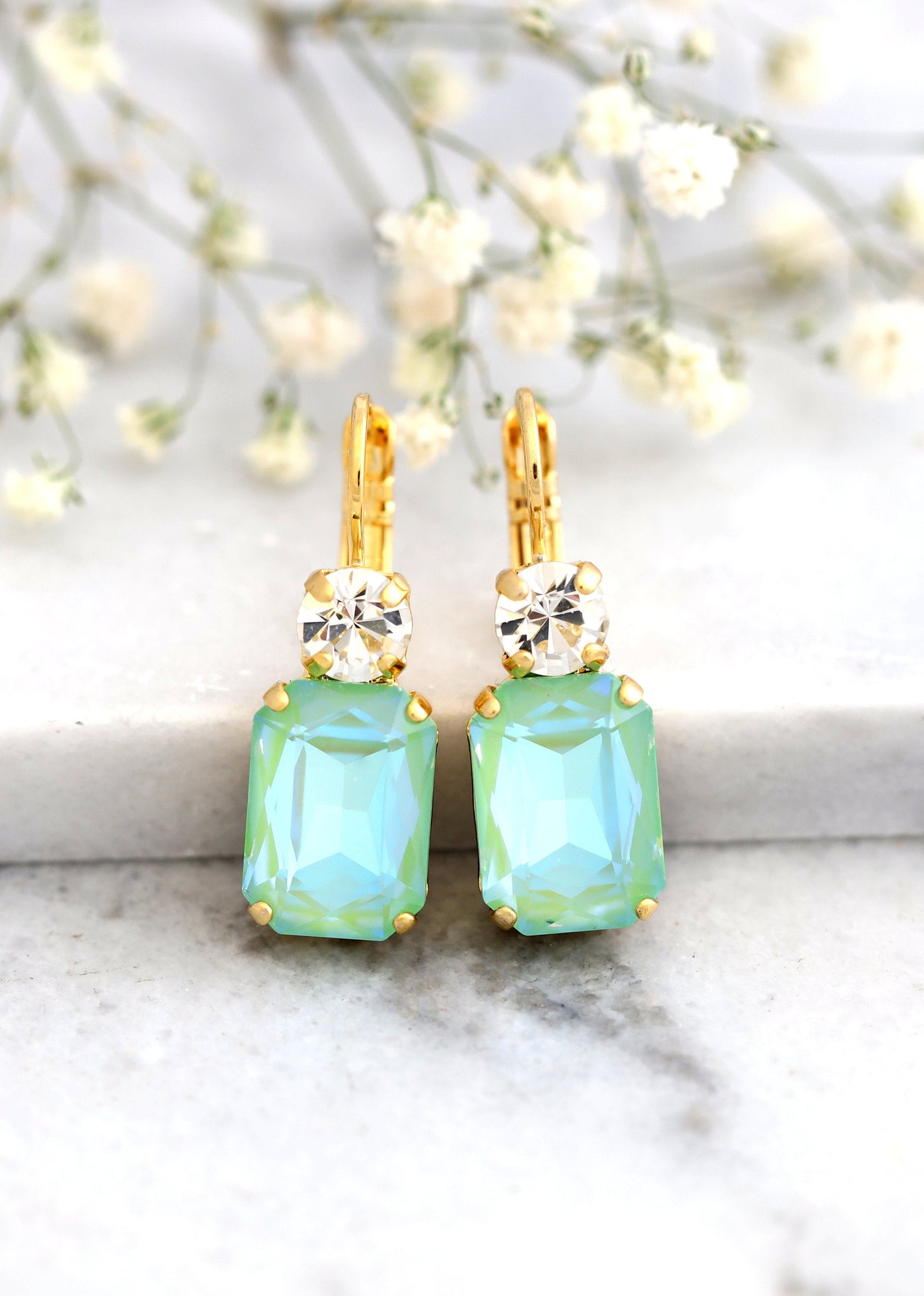 Green Earrings, Neon Green Earrings, Gift for her