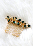 Bridal Emerald Green Hair Comb, Swarovski Hair Crystal Comb