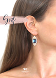 Blue Navy Earrings, Bridal Blue Navy Earrings, Dark Blue Crystal Swarovski Earrings, Bridesmaids Earrings, Emerald Cut Blue Crystal Earrings