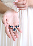 BLUE NAVY Necklace, Bridal Blue Navy Crystal Swarovski Necklace