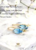 Aquamarine Light Blue Earrings, Bridal Aquamarine Earrings