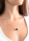 Emerald Dark green Necklace, Emerald Green Crystal Necklace