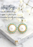 Pearl Turquoise Stud Earrings, Gift For Her, Bridesmaids Earrings