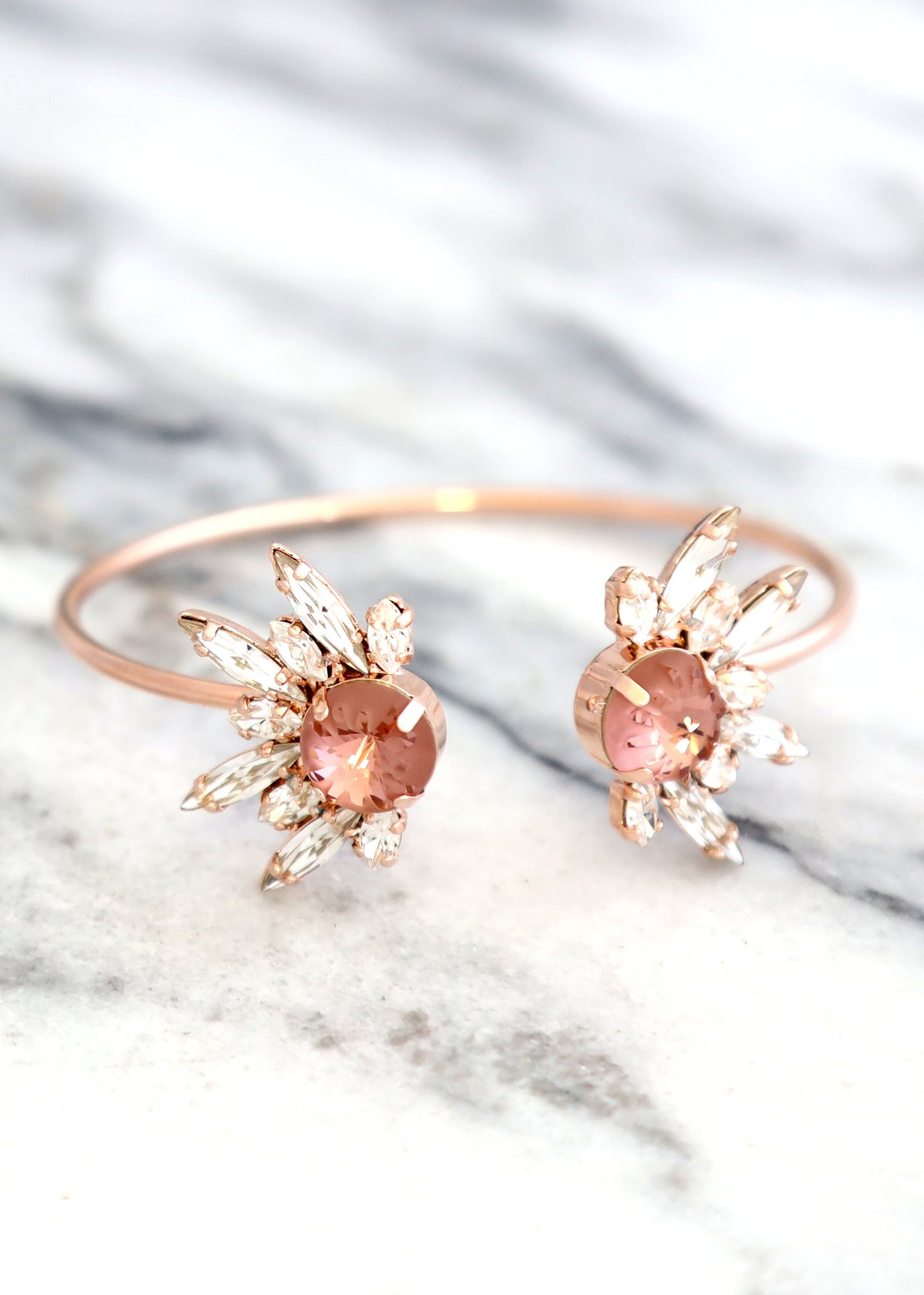 Bridal Bracelet, Bridal Blush Bracelet, Bridal Blush Crystal Bracelet