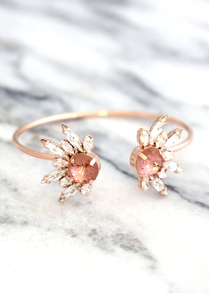 Bridal Bracelet, Bridal Blush Bracelet, Bridal Blush Crystal Bracelet