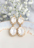 Bridal Crystal Earrings, Statement Clear Crystal Chandelier Earrings