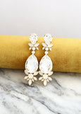 Statement Bridal Earrings, White Opal Chandelier Bridal Earrings