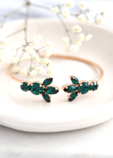 Emerald Green Bracelet, Bridal Wedding Emerald  Bracelet