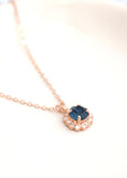 Blue Navy Necklace, Navy Blue Crystal Necklace, Gift For Her