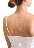 Back Necklace, Bridal Backdrop Necklace, Dusty Blue Necklace