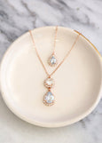 Back Necklace, Bridal Backdrop Necklace, Dusty Blue Necklace