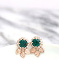 Emerald Stud Earrings, Bridal Emerald Crystal Stud Earrings