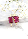 Pink Earrings, Fuchsia Pink Earrings, Dark Fuchsia Drop Earrings
