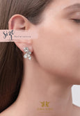Bridal White Opal Earrings, Bridal Opal Crystal Earrings