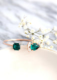 Emerald Green Bridal Bracelet, Bridal Green Bracelet