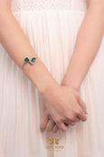 Emerald Green Bridal Bracelet, Bridal Green Bracelet