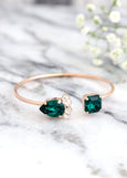 Emerald Green Bridal Bracelet, Bridal Green Bracelet