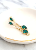 EMERALD LONG  Earrings,  Bridal Emerald Bridal Drop Earrings