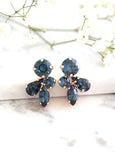 Blue Navy Earrings, Blue Navy Crystal Earrings, Bridesmaids Earrings