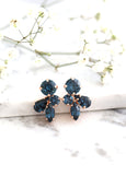Blue Navy Earrings, Blue Navy Crystal Earrings, Bridesmaids Earrings