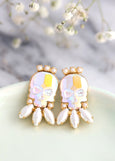 Bridal Skull Gothic Crystal Earrings, Sugar Skull Stud Earrings