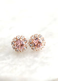 Bridal Blush Crystal Stud Earrings, Blush Stud Earrings