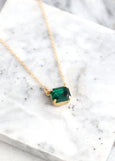 Emerald Dark green Necklace, Emerald Green Crystal Necklace