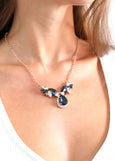 BLUE NAVY Necklace, Bridal Blue Navy Crystal Swarovski Necklace