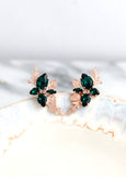 Bridal Emerald Earrings, Climbing Emerald Green Earrings