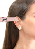Star Earrings, Rose Cream Pearl Earrings, Pearls Stud Crystal Earrings
